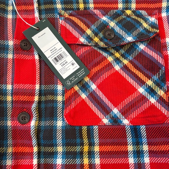 Alpine Design Men's Hike Heavyweight Flannel Jacket medium plaid red blue new - Picture 9 of 12